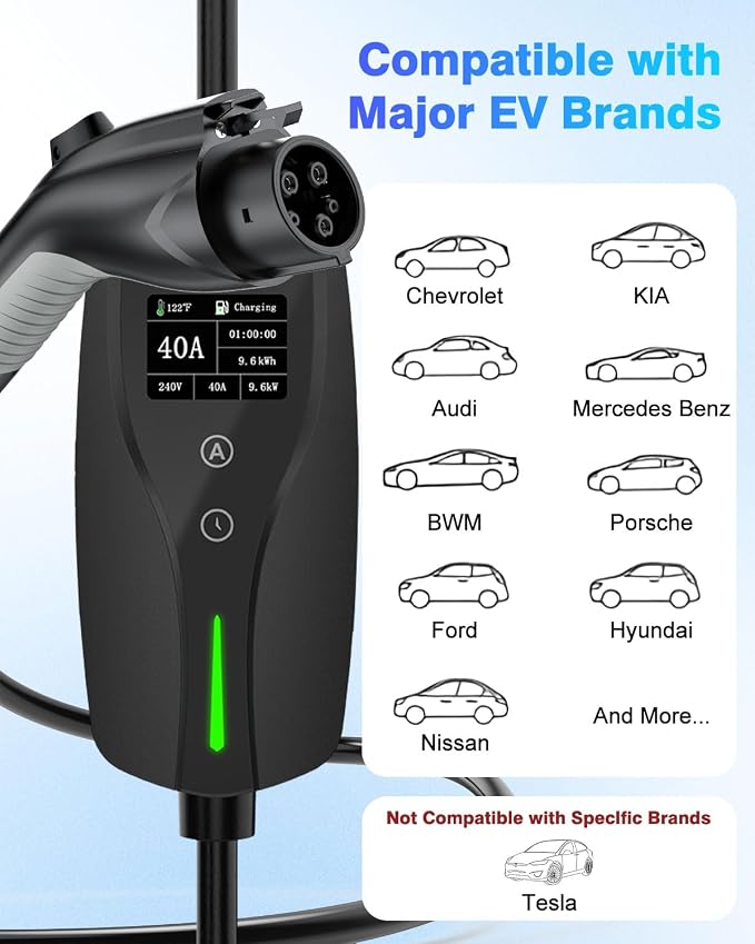 Level 2 EV Charger, 40Amp Electric Car Chargers 25FT Cable - Image 8