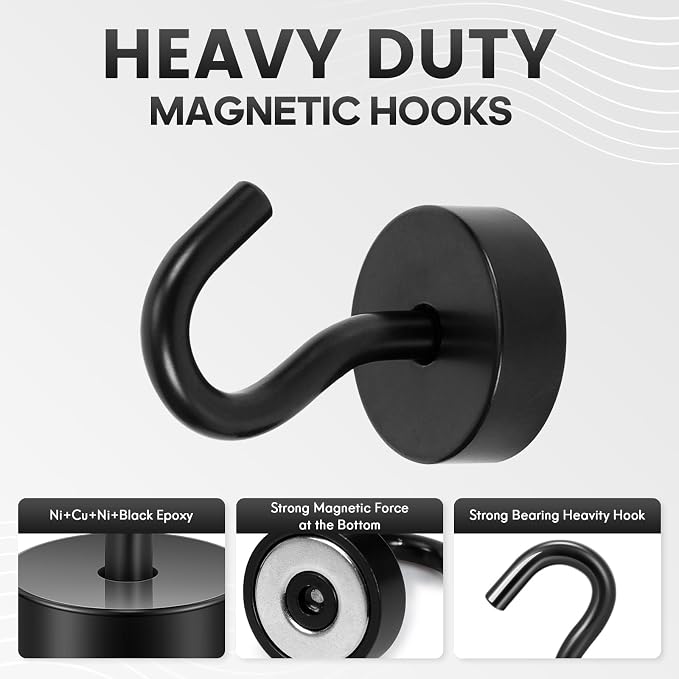 Neosmuk Magnetic Hooks, Cruise Ship Essentials, 30lb+ Heavy Duty Magnetic Hooks - Image 4