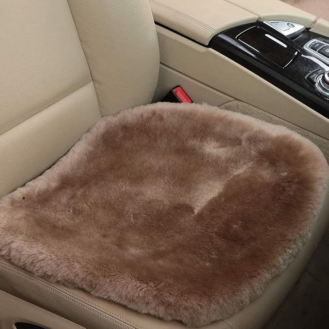 20 inchs Shearling Sheepskin Car Seat Cover, Fluffy Fuzzy Wool Car Seat Covers by OGLAND