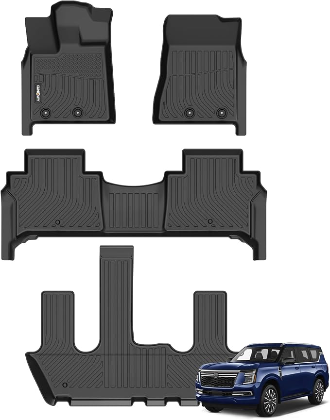 GINOWY-Floor Mats for Nissan Armada &Infiniti QX80 2025 2026 Bucket Seating All by GINOWY