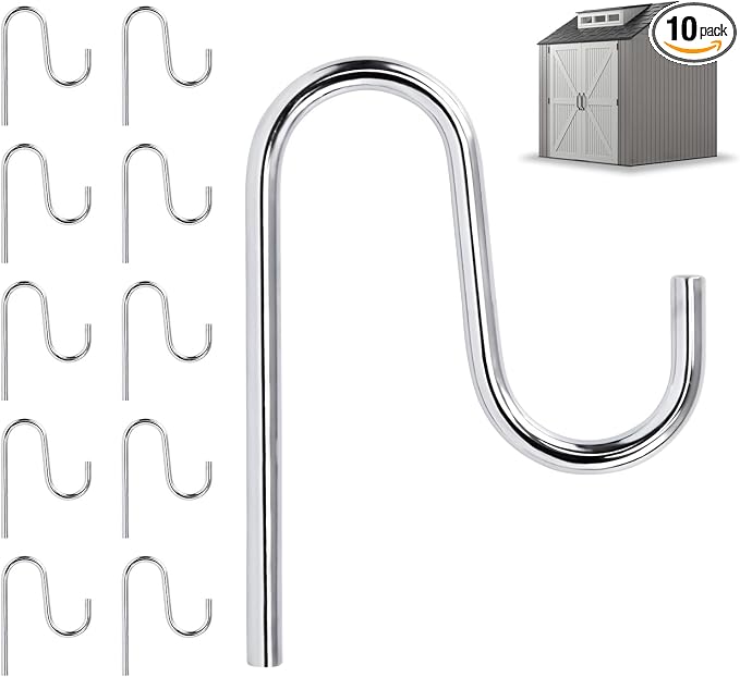 10 Pcs Shed Hooks, Long Shed Hooks by Unknown
