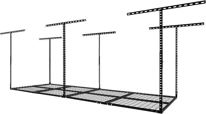 3 x 8FT Overhead Garage Storage Rack, Adjustable Ceiling Storage Racks - Image 9
