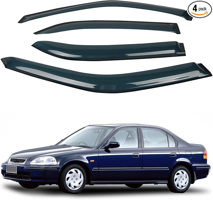 4PCS Rain Guards Window Visors Wind Deflector Fits by CHYKORLA