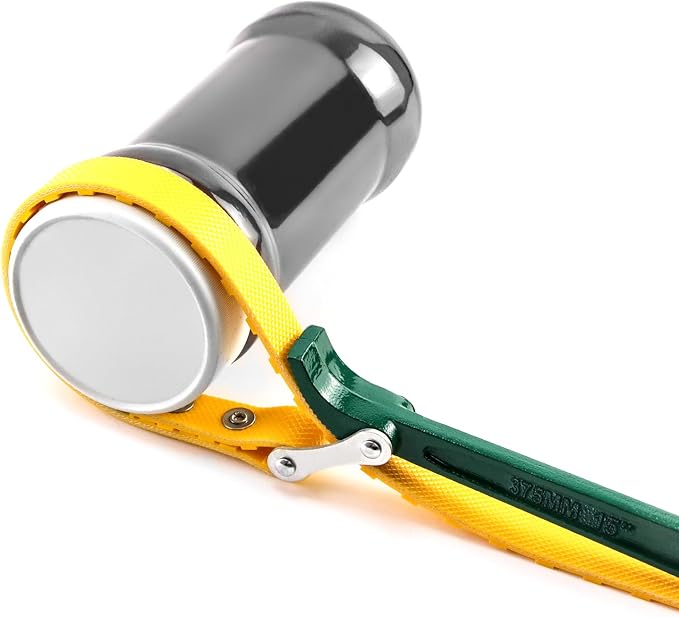 QWORK 15" Belt Strap Wrench, 2 Pack Multi-Purpose Adjustable Strap Oil Filter - Image 4
