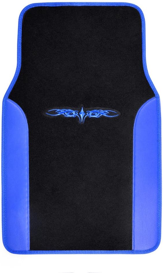 BDK carXS Fresh Two-Tone Carpet Floor Mats, Tribal Tattoo Design - Image 2