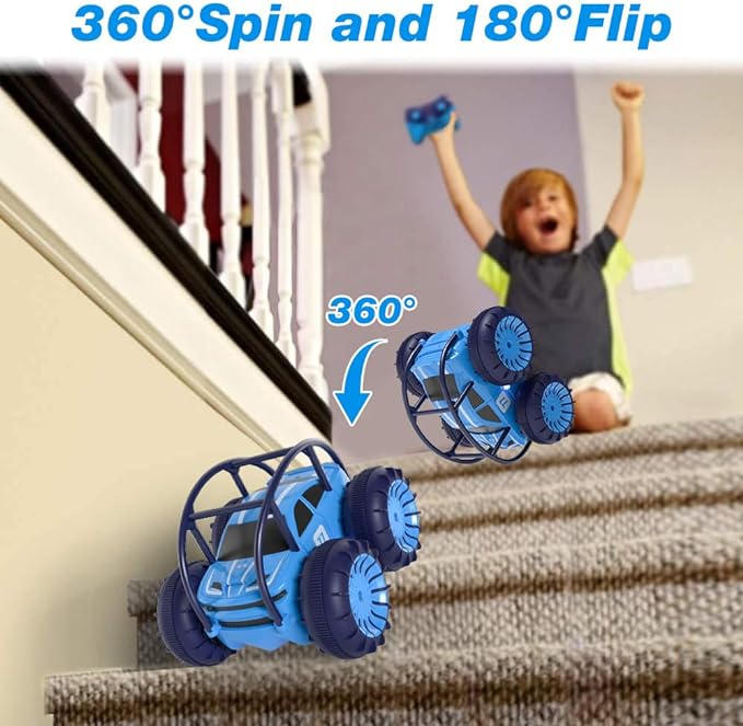 MaxTronic Amphibious Remote Control Car, Rechargeable RC Cars Toy 360° Flips - Image 2