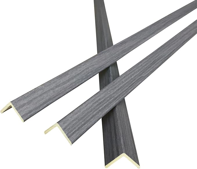 Wall Corner Protector 3PCS 45" Corner Molding Trim Grey Wood Grain Corner Trim by Yutianli