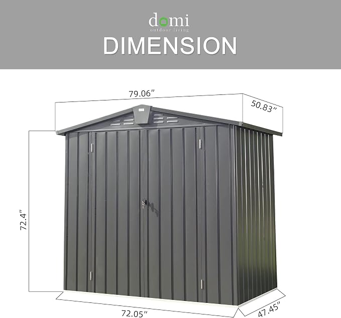 Domi 10’ x 8’ Outdoor Storage Shed, Metal Sheds Tool Storage Gable Roof - Image 2
