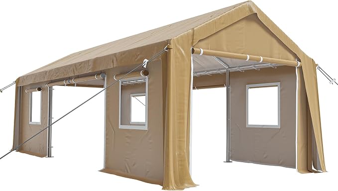 12x20ft Heavy Duty Carport Outdoor Canopy Portable Garage - Image 7