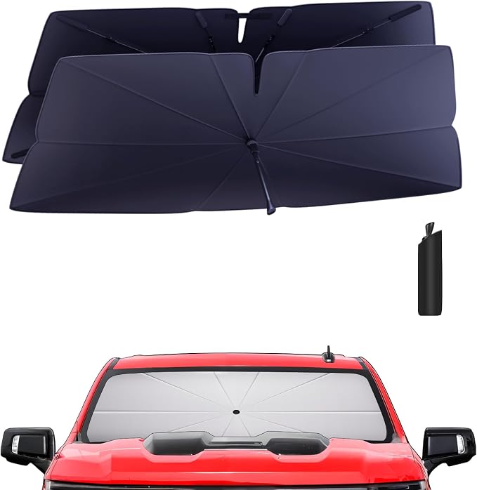 Windshield Sun Shade Umbrella: for Chevy Silverado-1500-2019-2025 by HIMUMOY