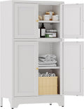 White Bathroom Floor Cabinet, Metal Storage Cabinet by MetalStorageCabient