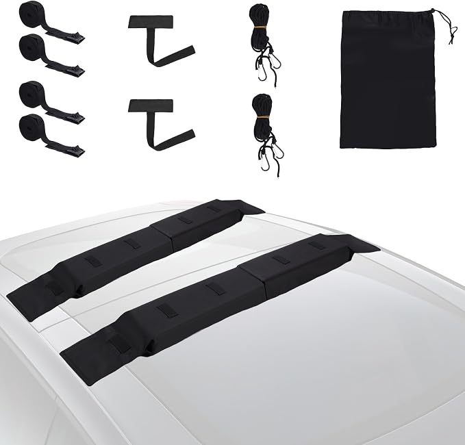 Car Soft Roof Rack Black 600D Oxford Cloth EVA Foam Anti Slip Bottom Universal by Unknown