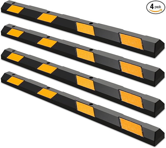 Rubber Parking Curb Garage Floor Stopper, Guide Wheel Stopper by TOOLSEMPRE