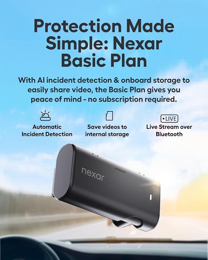 Nexar Beam2 Mini Dash Cam Car Camera 256GB Storage 24H Parking Mode Wide Angle - Image 2