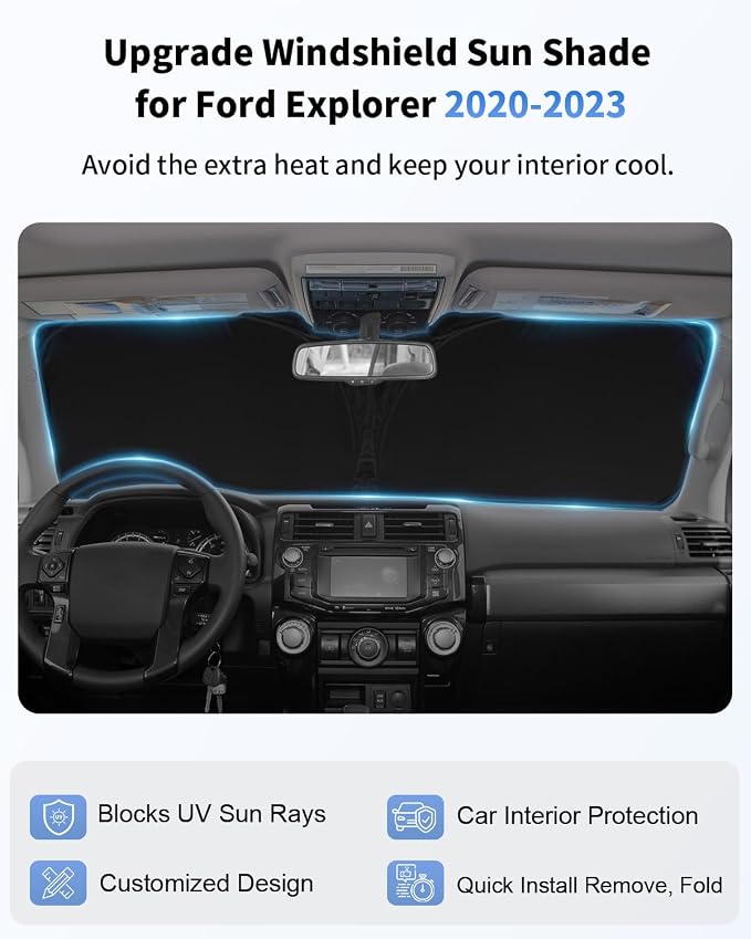 Windshield Sun Shade Sunshade for Explorer Front Windows Cover Fit for - Image 3