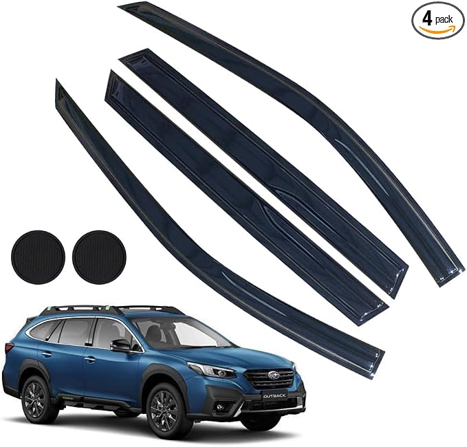 Rain Guards for Subaru Outback 2010-2014, Tape-on Side Window Deflectors by LETINGFAR