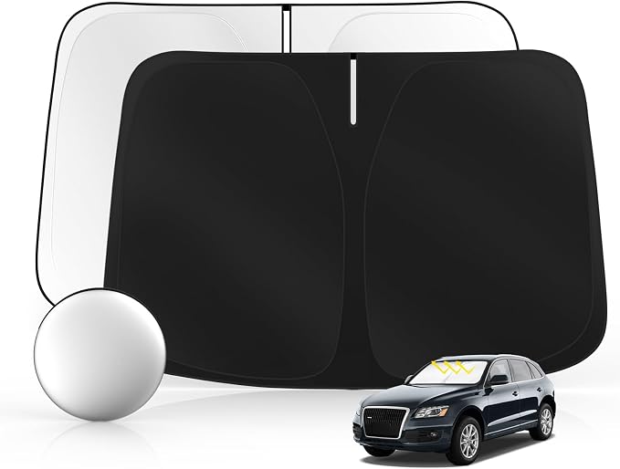 Windshield Sun Shade for Audi Q5 2009-2017 Foldable Sunshade Custom Fit Front by SULAGIWINDSHIELDSUNSHADE