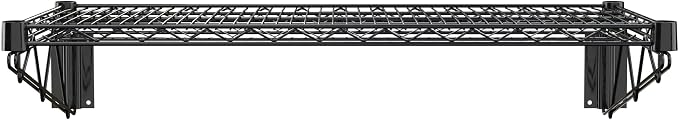 18" x 36" Black Epoxy Wire Wall Mount Shelf - Image 3