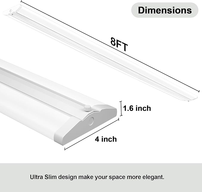 ANTLUX 8FT LED Shop Light, Ultra Slim LED Wraparound 110W, Commercial 8 Foot - Image 9