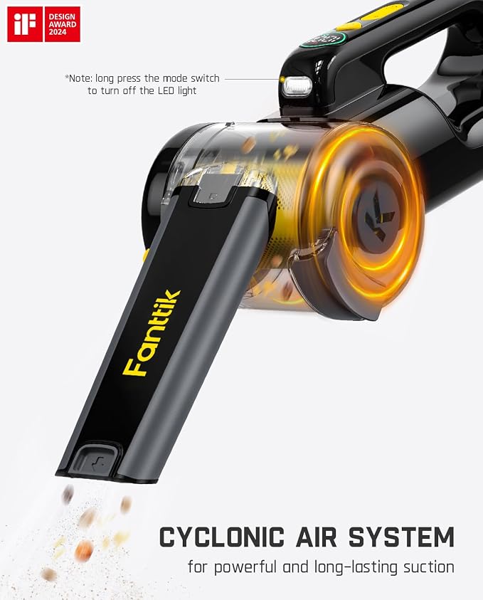 Fanttik Fold V10 APEX Pivot Cordless Car Vacuum, 17000Pa Handheld Vacuum - Image 5
