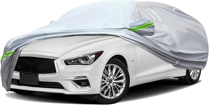 TUCAREST 6-Layers Premium Full Car Cover Hard Shell Zipper Design Waterproof by TUCAREST
