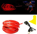 El Wire Red Interior Car LED Strip Lights, 10M Neon Wire USB 5V by Maxlaxer