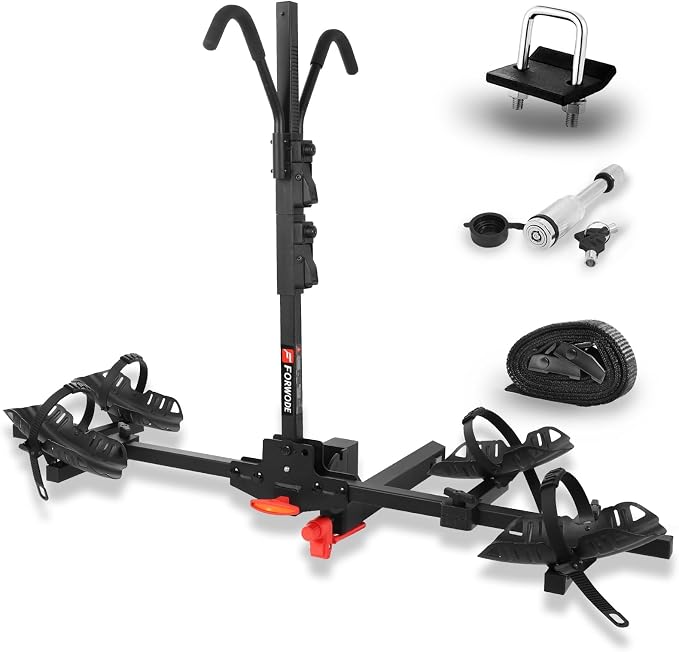 FORWODE Hitch Mount Bike Rack Fits 2 X 80 lbs Bicycle, Platform Bike Rack by FORWODE