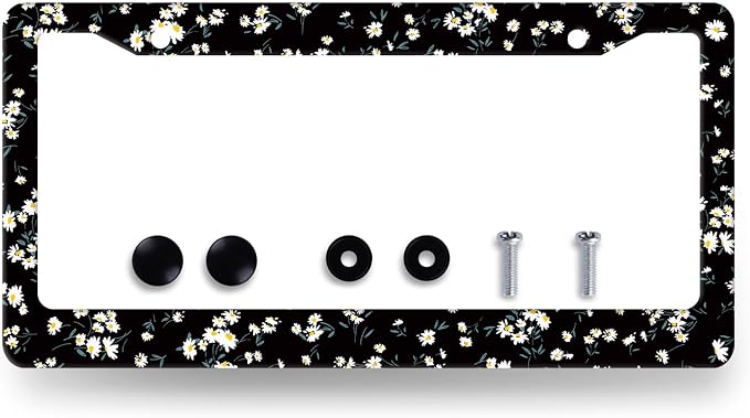 Daisy License Plate Frame Watercolor Daisies Flower License Plate Holder by RNKATIH