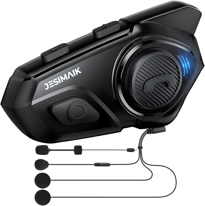 Motorcycle Helmet Bluetooth Headset, 10 Riders 2000M Communication Systems by JESIMAIK