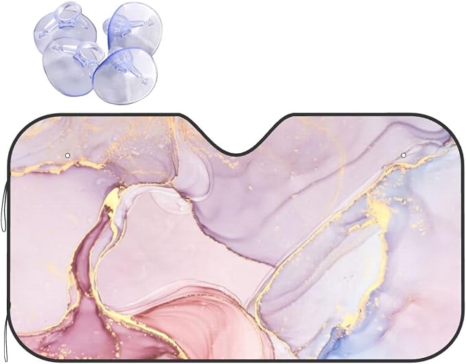 Marble Car Windshield Sunshade Front Window Sun Visor Protector Foldable Shield by mutakin