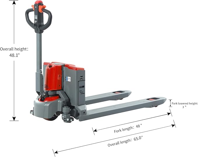 Tory Carrier Full Electric Power Pallet Jack Truck 4400lb Cap. 48" x 27" Fork - Image 2
