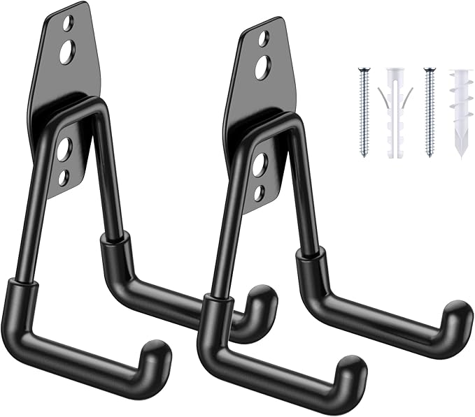 2 Pack Garage Hooks with Anti-Slip Coating Heavy Duty Wall Mount Hooks by Unknown