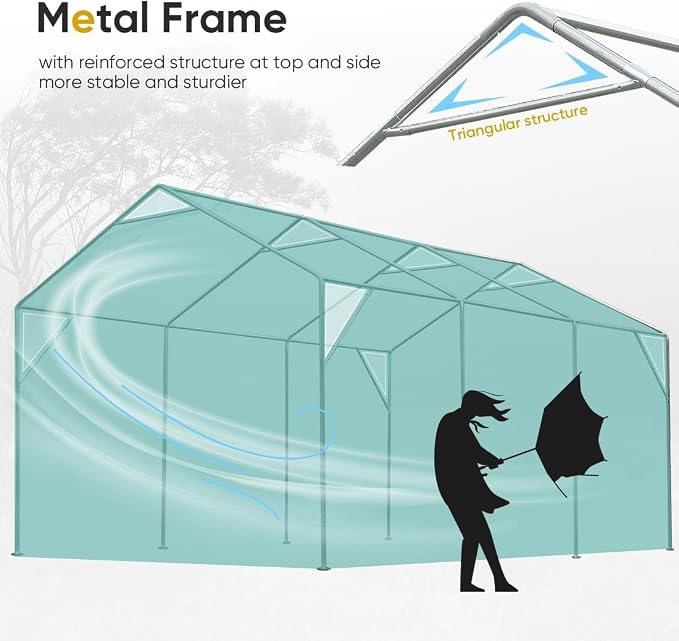 ADVANCE OUTDOOR 10x20 ft Adjustable Height Carport - Image 4