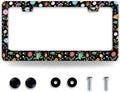 Colorful Flowers License Plate Frame Folk Art Floral License Plate Holder Funny by BRAGHRTED