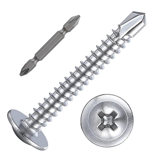 Wensilon（200pcs）#8×1-1/4”for Sheet Metal Self-Tapping Screws 410 Stainless by Wensilon