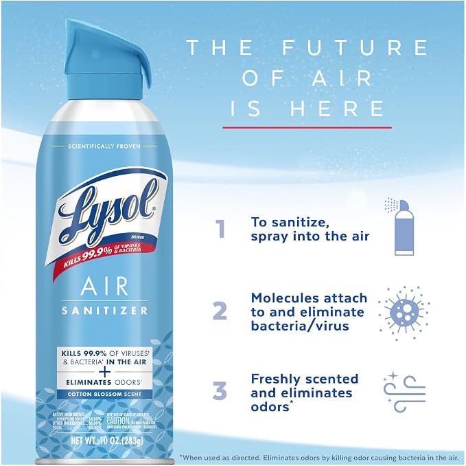 Lysol Air Sanitizer Spray, For Air Sanitization and Odor Elimination, Simple - Image 7