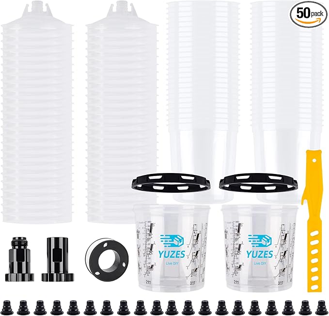 YUZES Paint Mixing Cups System 20 Ounce, 50 Disposable Paint Cups Liners and by YUZES
