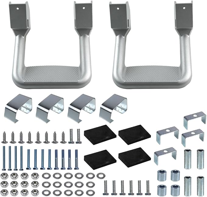 RULLINE Silver Powder Coated Truck Side Step Set by RULLINE