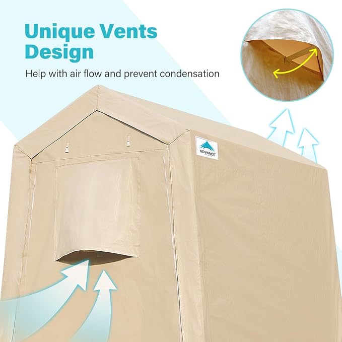 ADVANCE OUTDOOR 6X8 ft Outdoor Portable Storage Shelter Shed - Image 2