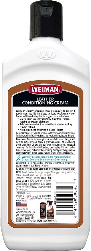 Weiman 3 in 1 Deep Leather Conditioner Cream - Image 2