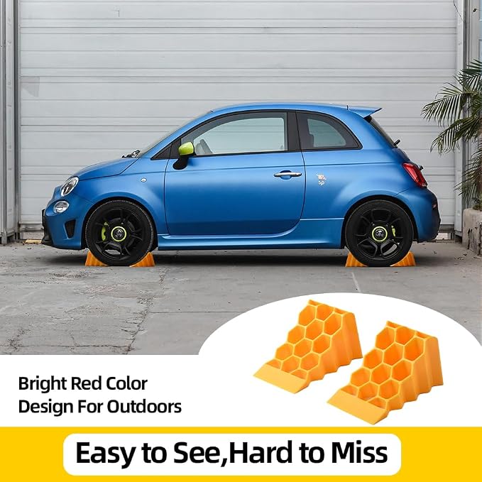 Wheel Chocks for Car, and Vehicles G.V.W. up to 8T, Anti Slip Bottom Tire Chock - Image 6