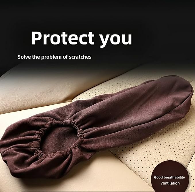 Automotive Black Cloth Fabric Armrest Covers - Image 9