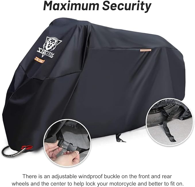 XYZCTEM Motorcycle Cover -Waterproof Outdoor Storage Bag, Made of Heavy Duty - Image 4