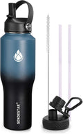 SENDESTAR Water Bottle 32oz, 2 Lids, Wide Mouth Stainless Steel Vacuum by Sendestar