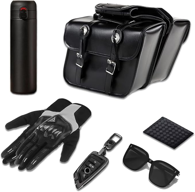 GARGOYLE BELLS Motorcycle Saddle Bags Leather Motorcycle Luggage Bag - Image 3