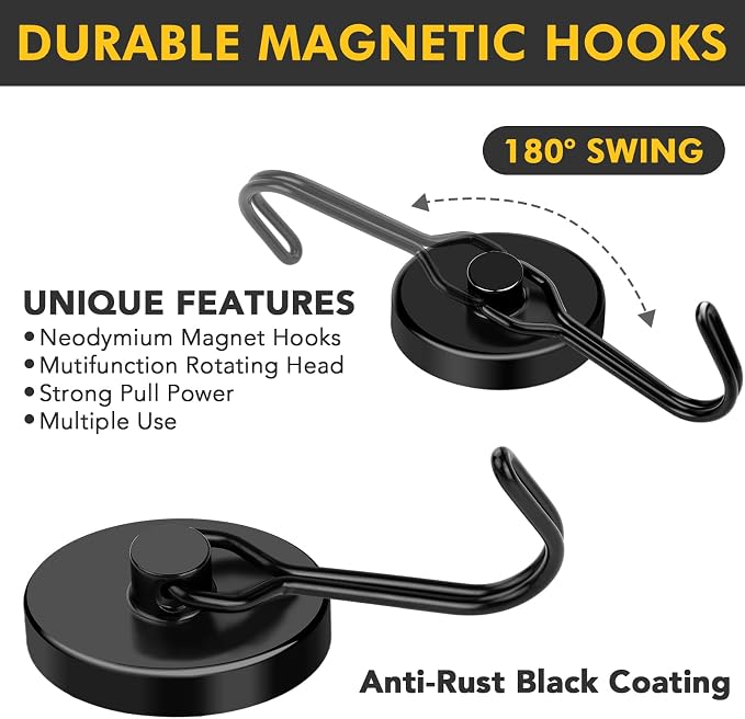 MIKEDE Strong Magnetic Hooks, 110LB Swivel Magnetic Hooks Cruise, Cruise Cabins - Image 5