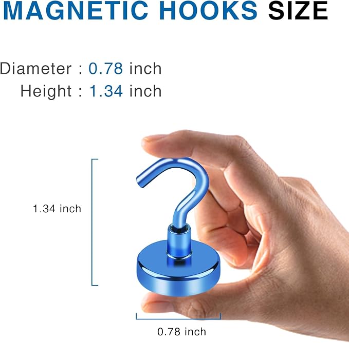 LOVIMAG Magnetic Hooks for Cruise Cabins, 40lbs Blue Magnetic Hooks for - Image 3