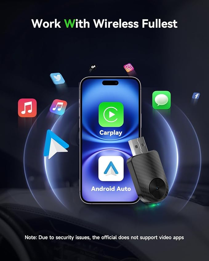 2-in-1 Apple CarPlay & Android Auto Wireless Adapter - Image 2