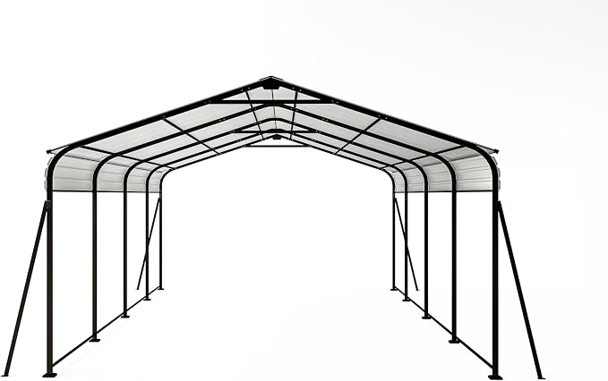 12x20 FT Metal Carport, Heavy Duty Car Port Canopy - Image 8
