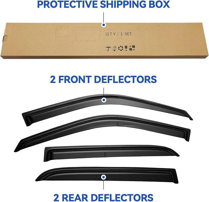 Window Visors Rain Guards for 2009-2018 Ram 1500 Crew/Mega Cab/Full-Size Cab - Image 6
